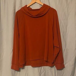 Old Navy Cowl Neck Long Sleeve Sweater in Rust Orange Crop Length Size 2XL
